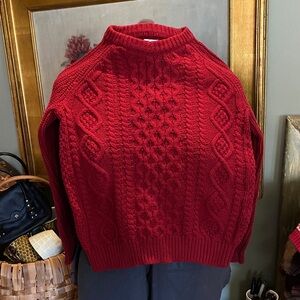 Gap Kids Red Cable-knit Sweater made from 100% cotton, a soft and durable knit.